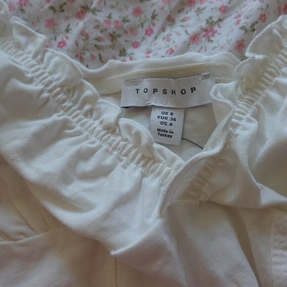 White Topshop Corseted Shirt - Picture 4 of 6